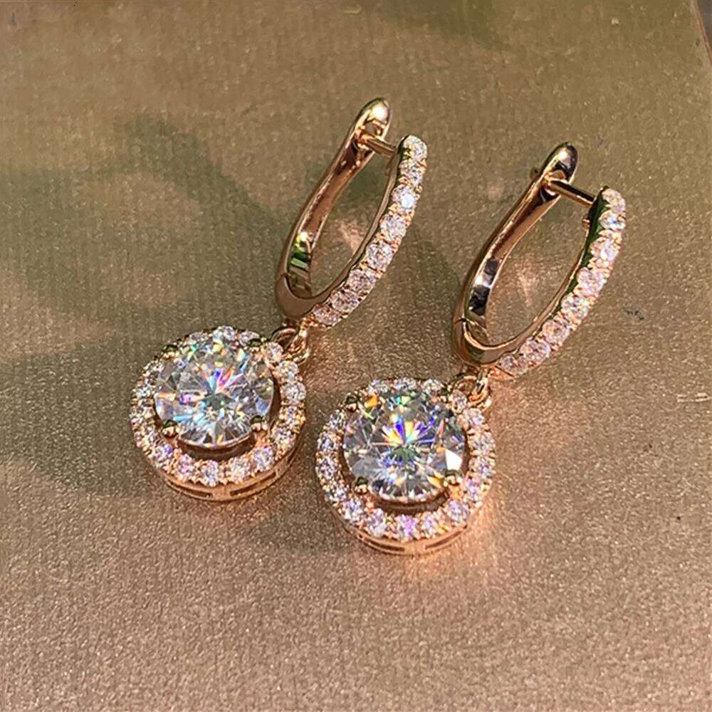 Versatile Classic Design Round Dangle Earrings For Women Dazzling Crystal CZ Engagement Wedding Jewelry Statement Earring
