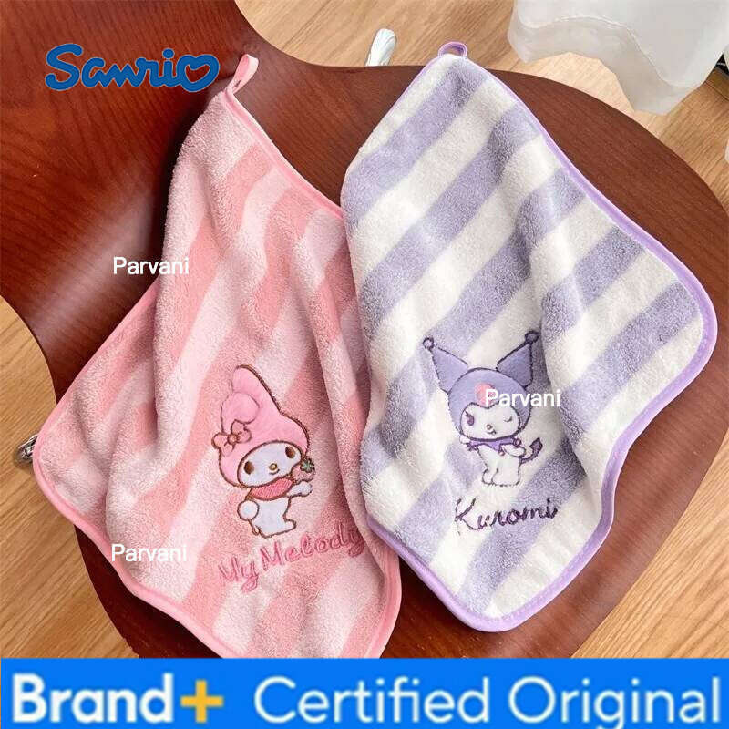 Sanrio Hand Towel Kuromi My Melody Cinnamoroll Anime Figures Cartoon Strong Water Absorption Towels Kawaii Children Gifts H260130
