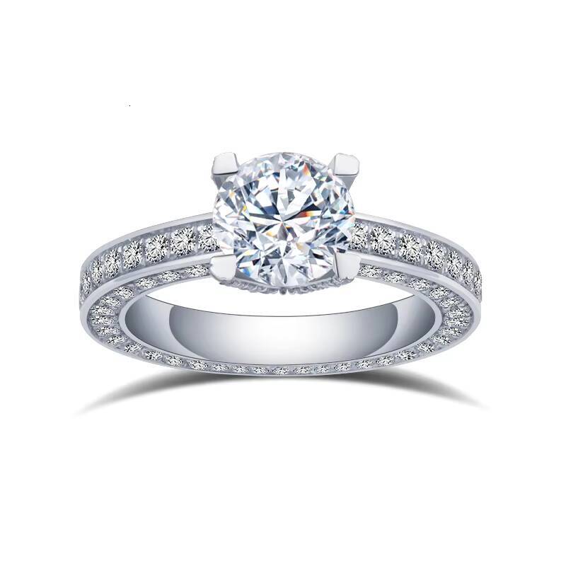 MSR-1444 PT950 Round Cut HPHT IGI Lab Diamond Custom Solitary Ring