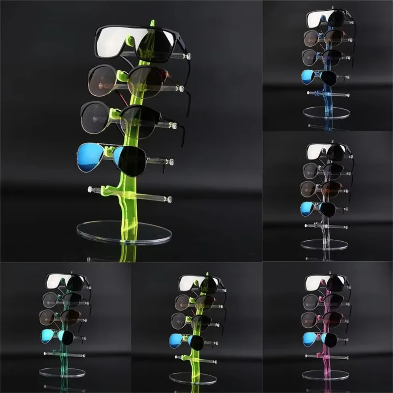 5 Pair Sunglasses Glasses Fashion Acrylic Show Rack Counter Eyeglasses Display Stand Holder Transparent 260130