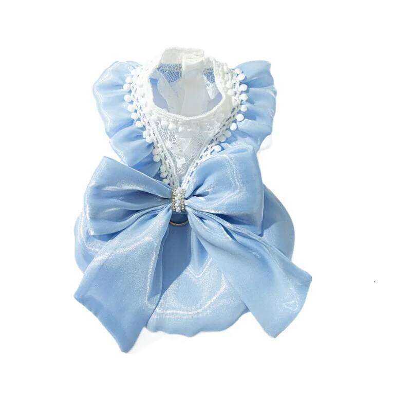 Bow Lace Pet Clothing For and Small Wedding Dog Princess Puppy Summer Clothes Cat Dress H260129