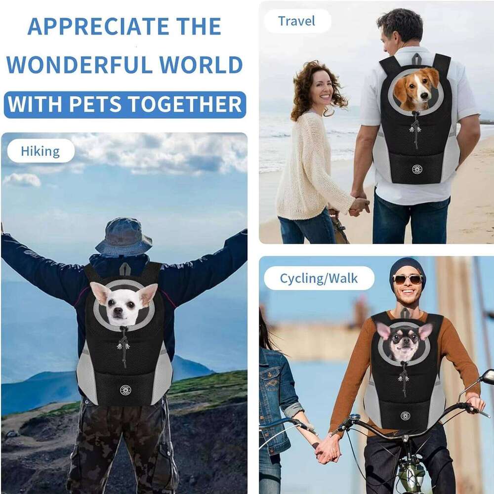 Dog Carrier Backpack Hands-Free Pet Shoulder for Bike Riding Outdoor Hiking Secure Comfortable Travel Camping Bag 26H0130