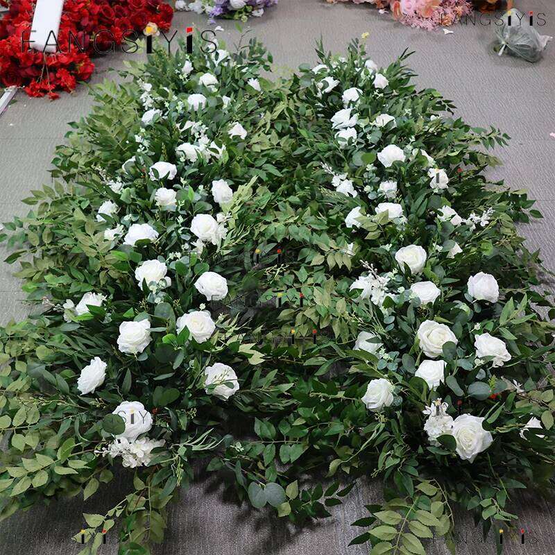 Rose eucalyptus leaves Road Lead Floor Artificial Row Wedding party Welcome Sign Centerpiece table Decor Flower Ball prop Y260130