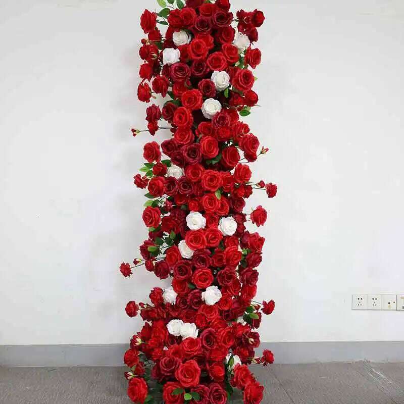 50CM/2M White Large Flower Row Artificial Table Centerpiece for Event Wedding Road Lead Floral Arrangement Bouquet Decor W260130