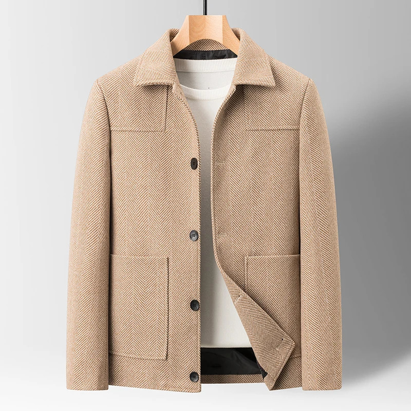 Classic Mens Office Dress Jackets Quality Casual Business Lapel Windbreak Coats Top Autumn Winter Blended Wool Jacket Streetwear 260122