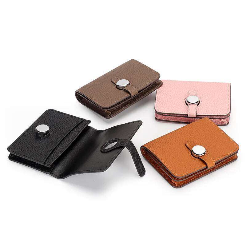 Genuine Leather Card Holder High Quality Women's Wallets and Purses 2022 New Fashion Female Hasp Solid Cash Pocket Money Bag Z260130