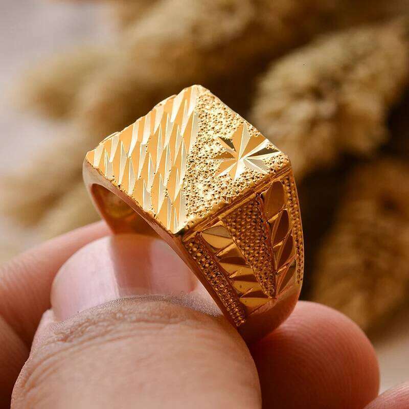 Dubai Middle Eastern Gold Color Rings For Men Weddings Ring Engagements Flower and Gifts XJ260130
