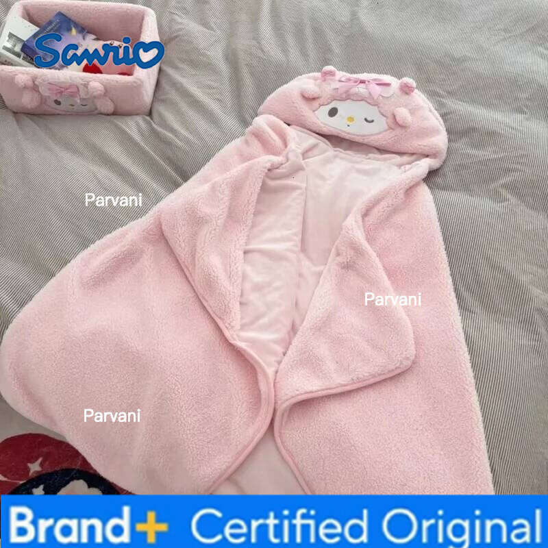 Sanrio Japanese Cute Cartoon My Sweet Piano Coral Fleece Laziness Cloak Shawl Student Office Nap Air Conditioning Blanket Gift H260130
