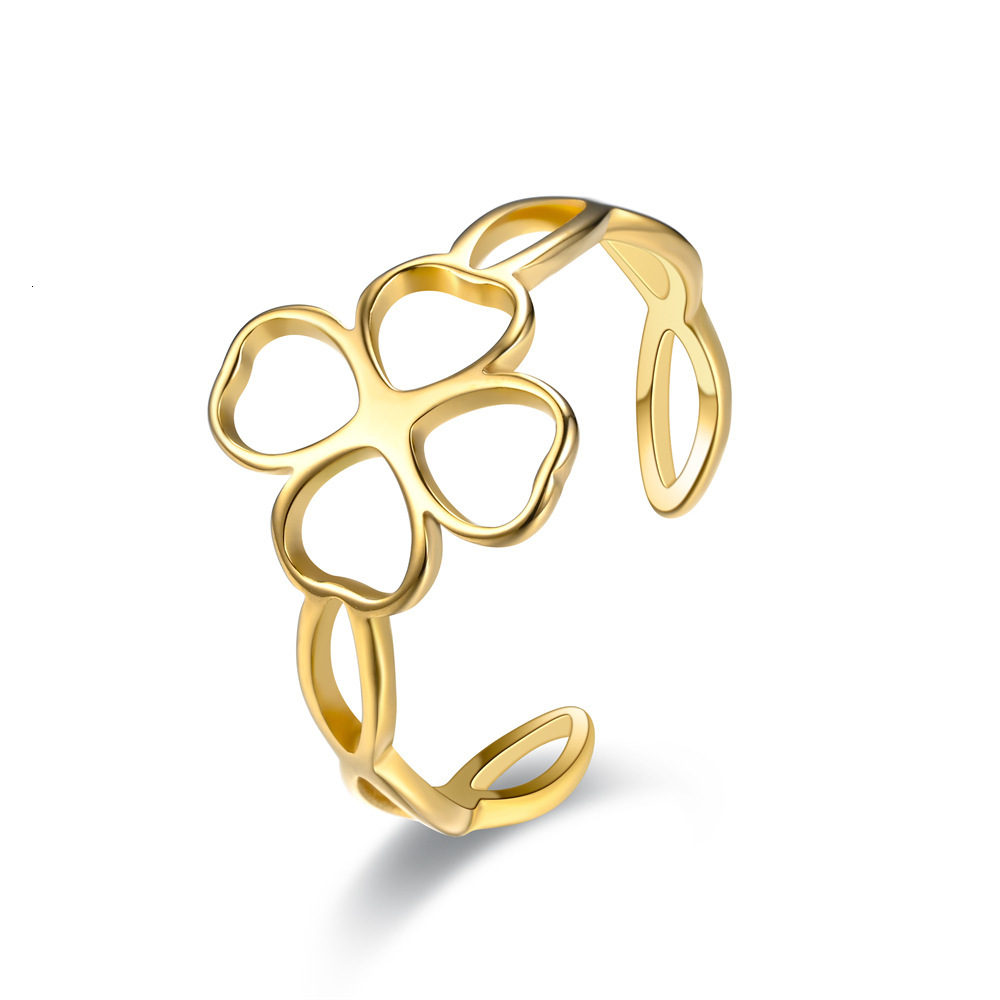 New Product Cut Hollow Open Four-Leaf Clover Arrow Ring Source Manufacturer Bulk Discount