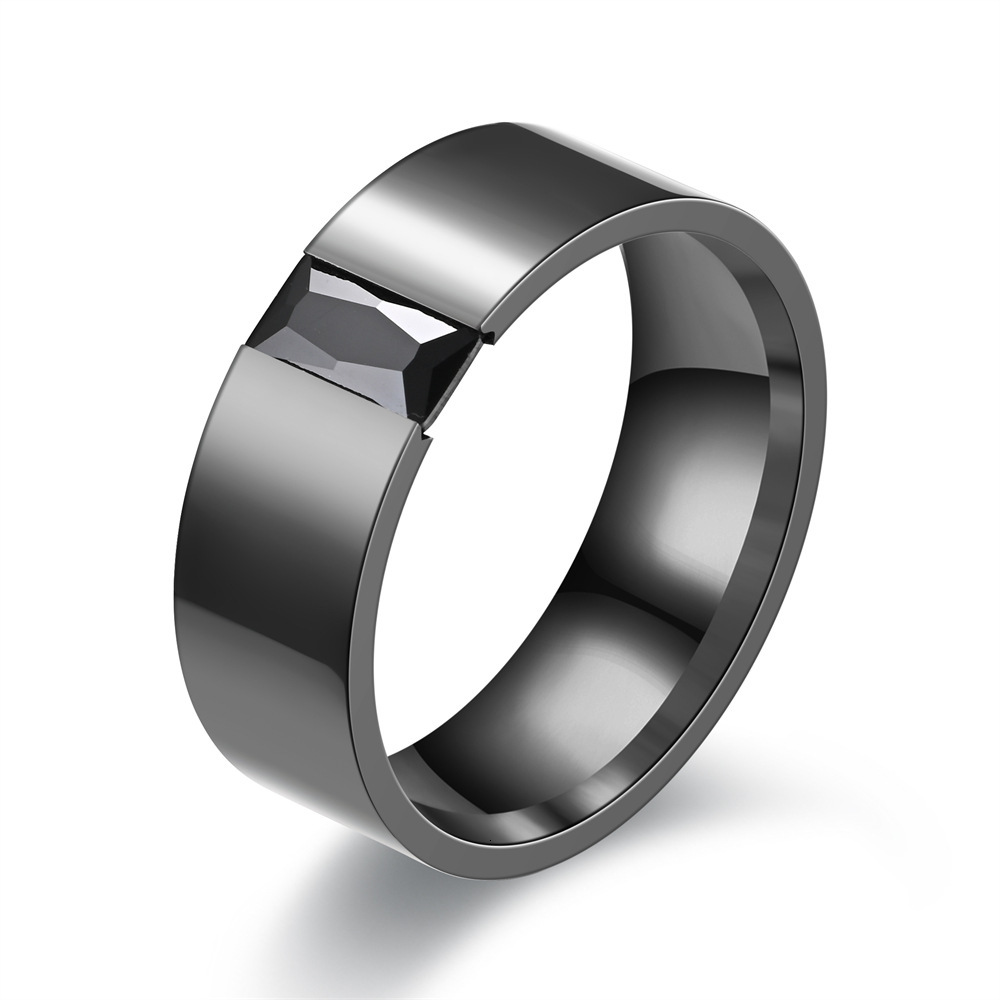 Fashion New Men's Black Elegant Open Zirconia Ring Direct Manufacturer Bulk Pricing