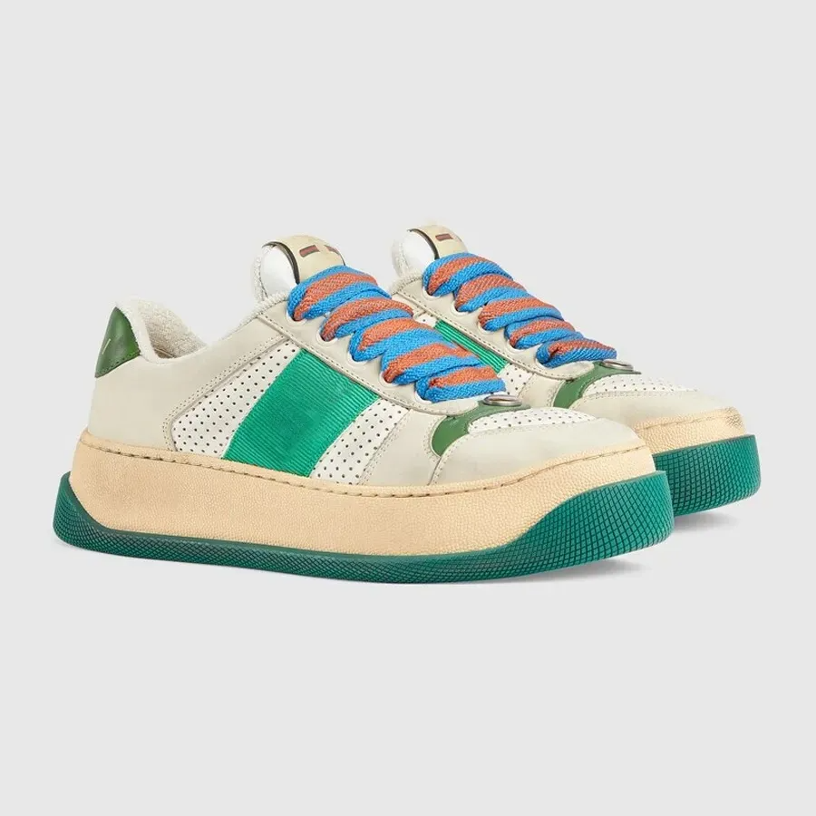 Designer Shoes Screener Platform sneakers High quality Leather Sports Shoes Fashion striped retro Outdoor sports casual shoes for couples