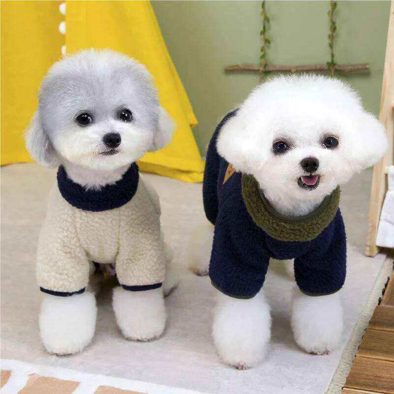 Dog four-legged teddy bichon Frise small dog pet clothes, autumn and winter clothes with fle H260130