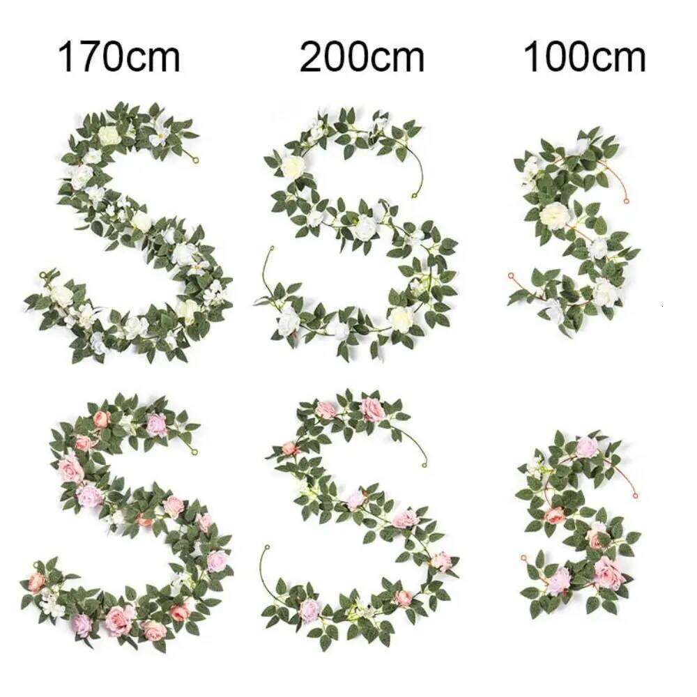 NEW Multicolor Artificial Flower Vine Silk DIY Hanging Garland Rose Pink Plant Wall Home Decoration Y260130