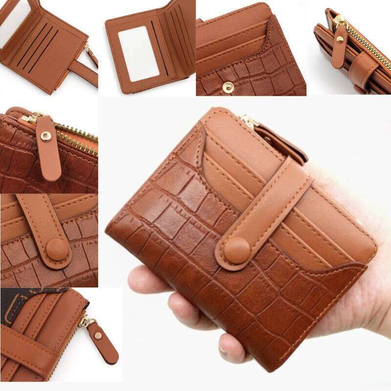 Crocodile Pattern Holder Women's Wallet Multi Color Snap Closure Mini Coin Purse Daily Commute Portable Slot Card Case Z260130