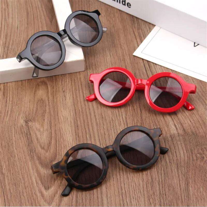 Retro Round Frame Kids Sunglasses Baby Boys Girls British Style Sun Shade Glasses Eye Protection Glass Uv400 Protective Eyewear H260130