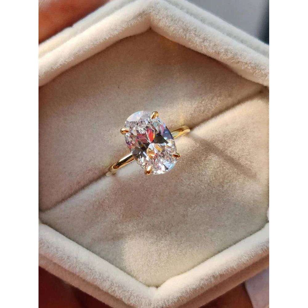 925 Sterling Silver 1-8CT Zircon Gorgeous Oval Stone Ring For Women Engagement Wedding Luxury High Quality Fine Jewelry XJ260130