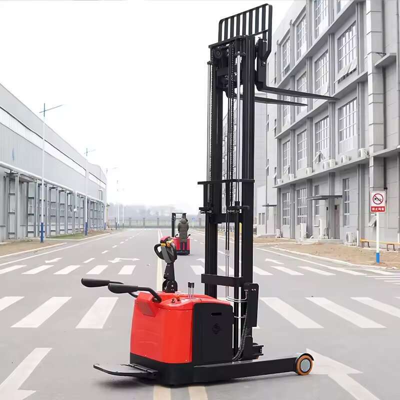 Heavy Duty Electric Stacker 1500kg Capacity for Industrial Warehouse Pallet Lifting and Narrow Aisle Logistics Management with Fast Charging