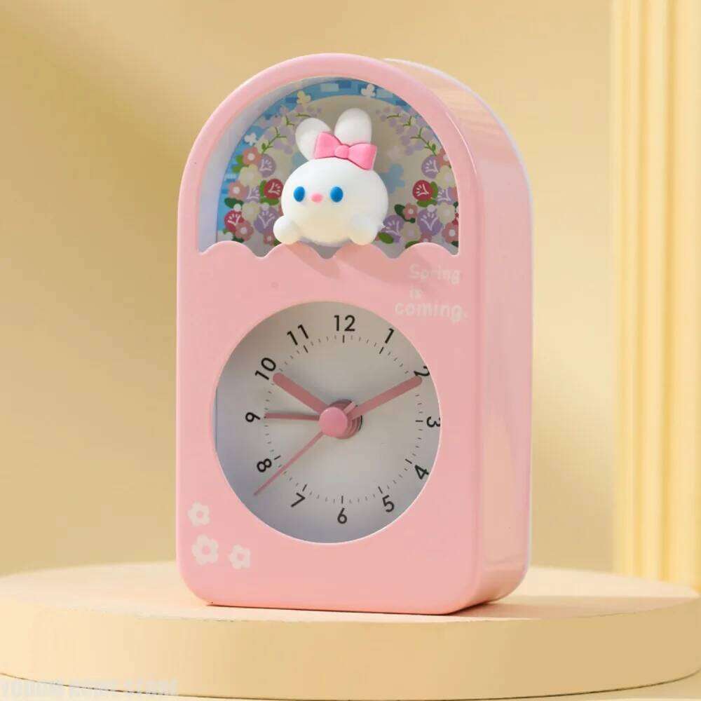 Ins Style Adorable Desk Mini Cartoon Characters, Silent, Sports-Style Anti-Wear & Shockproof Shell, Kids Alarm Clock W260130