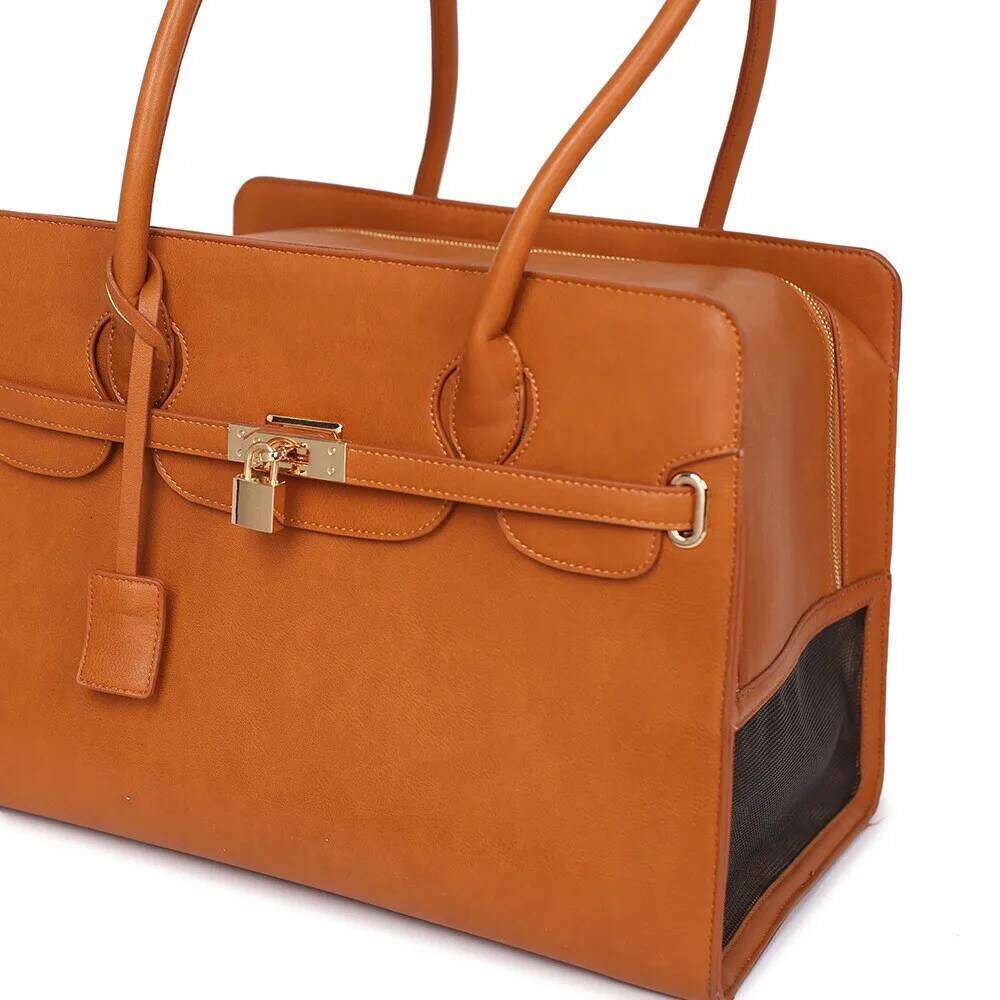 Luxury PU Dog Carrier, Cats Carrier Purse Soft-Sided Leather Handbag Pet Bag for Small Dogs Puppy and Cat Chihuahua 26H0130