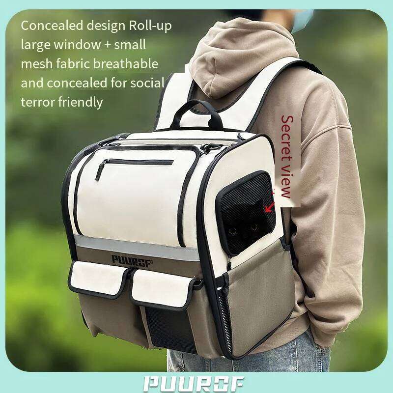 PUUROF Pet luggage capacity cat Large backpack portable Spring Festival special car bag windproof 26H0130