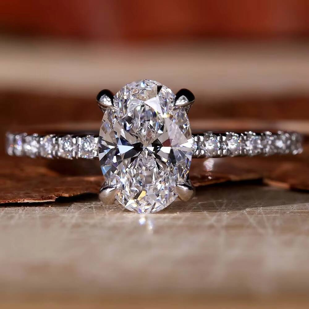 Hot Selling Oval Moissanite Diamond Ring GRA Certified D VVS1 14k 18k Gold Moissanite Rings for Women Engagement Wedding