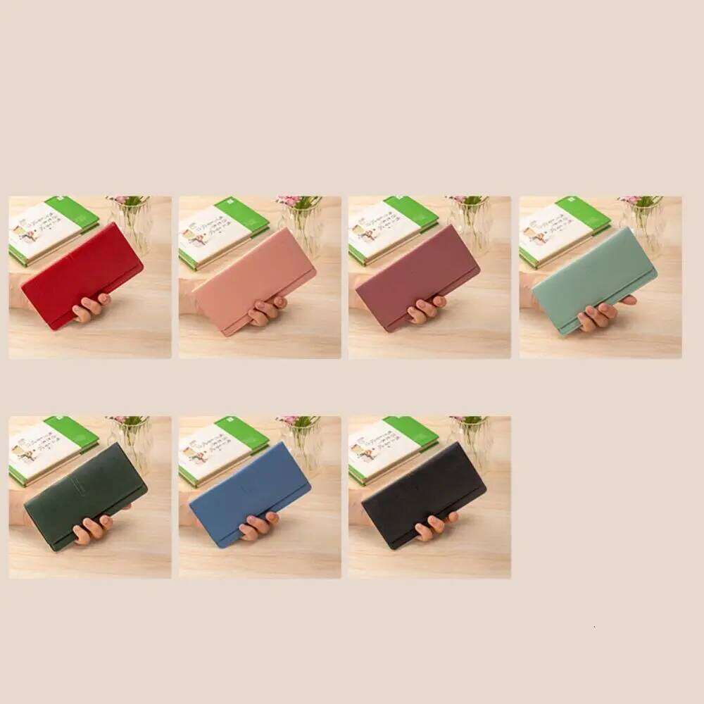 Portable PU Leather Solid Color Large Capacity Thin Wallets Mini Wallet Women Z260130