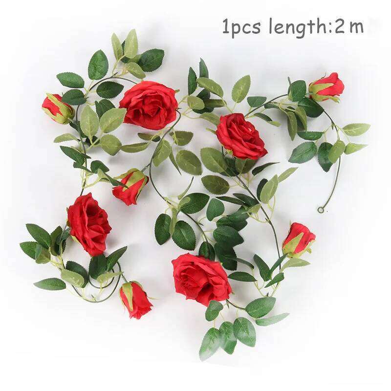 2/4m Pink Artificial Floral Fake Rose Vine Hanging Flower String Garland for Wedding Baby Shower Event Party Supplies Y260130
