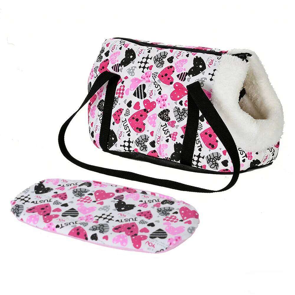 Portable Dog Bag for Small Dogs Cats Foldable Thicken Fleece Puppy Carrier Bags Windproof Outdoor Travel Chihuahua Pets Supplies 26H0130
