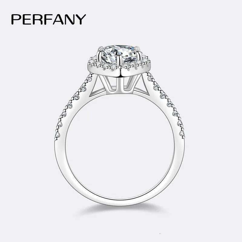 PERMANY 1CT Heart Cut Moissanite for Women S925 Pure Silver Eternal Diamond Ring Engagement Luxury Jewelry XJ260130