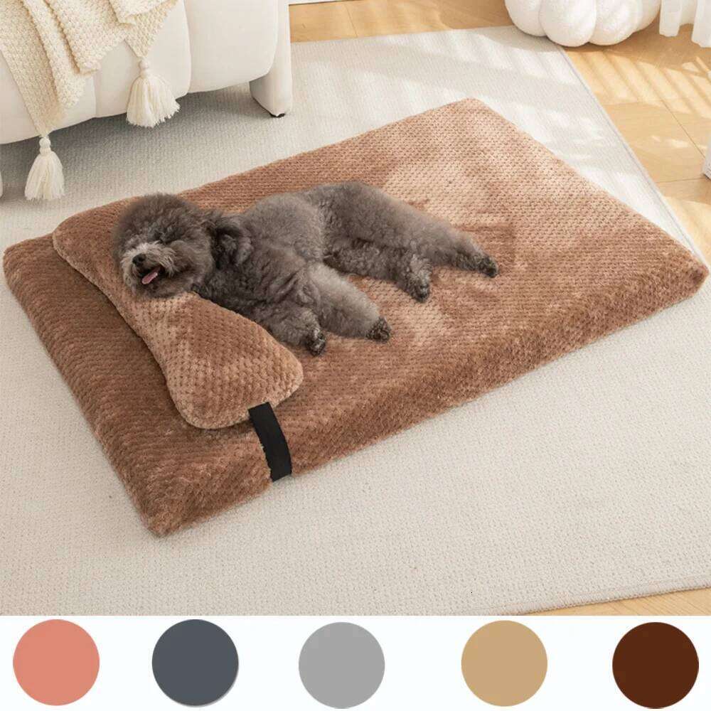 EFF Warm Calming Bed Fluffy Plush Mat Dog with Removable Winter Cover for Large Medium Small Dogs and Cats 26W01130