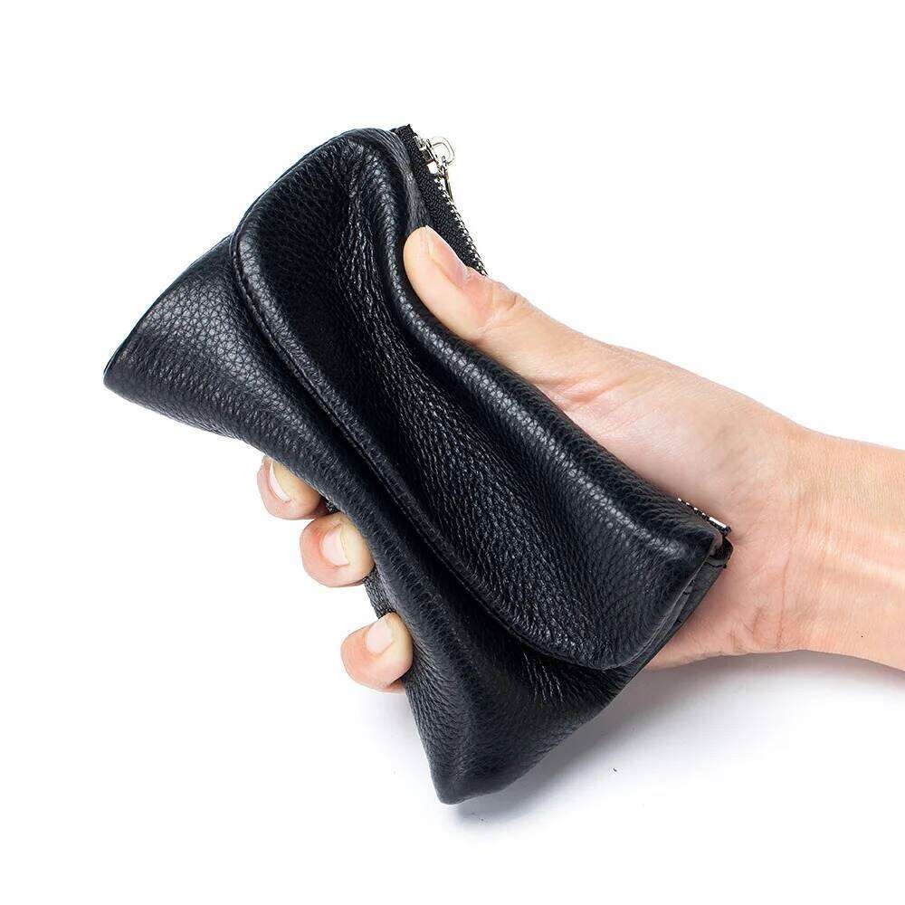 Coin Purse Genuine Cow Leather Short Wallet Trifold for Small Women's Purses Clutch Cowhide Holder Travel Card Wallets Z260130