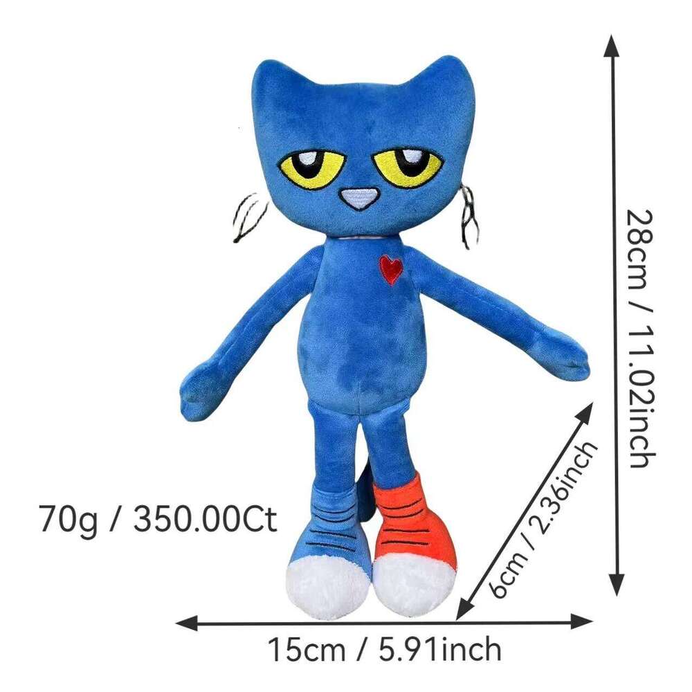 New Good-looking 30cm Pete The Cat Plush Game Animation Children's Birthday And Holiday Gifts Room Decor Plushies Toy Y260128