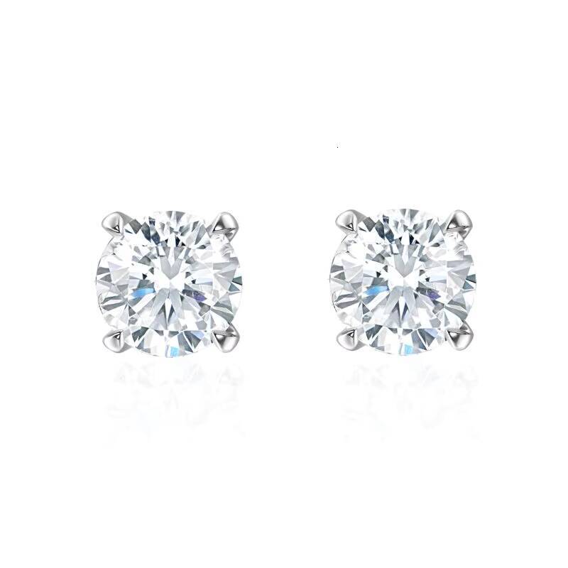 1ct FG VS Lab Grown Diamond Four-Prong Stud Earrings Round Cut Fine Jewelry for Girls