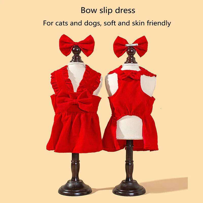 Pet skirts, autumn winter clothing, warm cute dresses, small and medium-sized dog Christmas pet supplies H260129