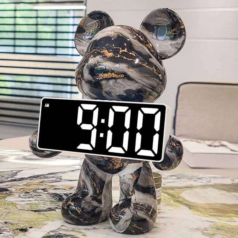 Digital Desk Bear Desktop LED Nordic Electronic Table Clock Display Luxury Clocks Bedroom Aesthetic Decoration Room Gift W260130