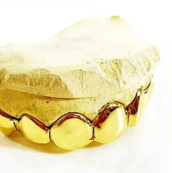 2026 new style Custom Solid Grillz Gold Grillz in Silver Vermeil 10k Gold Teeth Grillz
