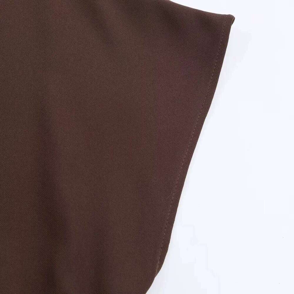 Woman Summer New Fashion Knitted With Belt Female High Street Party Long Lady Stand Collar Short Sleeve Casual Dress XJ260130