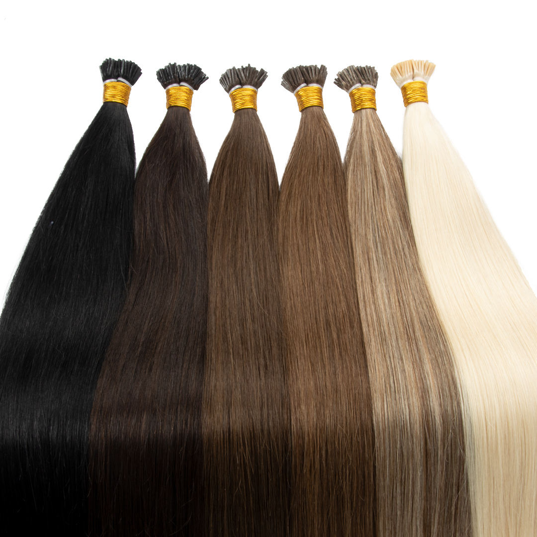 20inch Luxury Quality 100% Double Drawn Russian Human Hair Extensions Raw Keratin I TIP Extension Wholesale