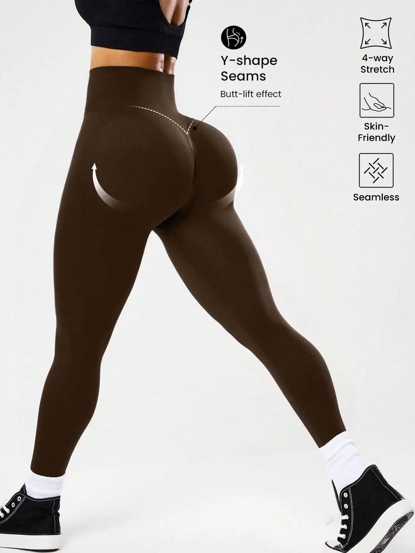 selling Womens HighWaisted Tummy Control Peach Ass Running Fitness Leggings with VBack Breathable QuickDry and Lifted 260126