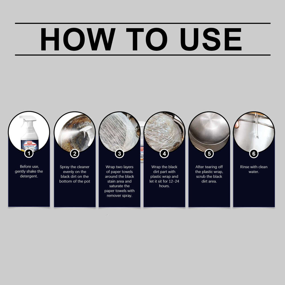 Jakehoe Pot Bottom Black Stain Remover Cleaner for Stove, Kitchen Utensils, Oil Stains, Multi-Effect Cleaning Agent S260130