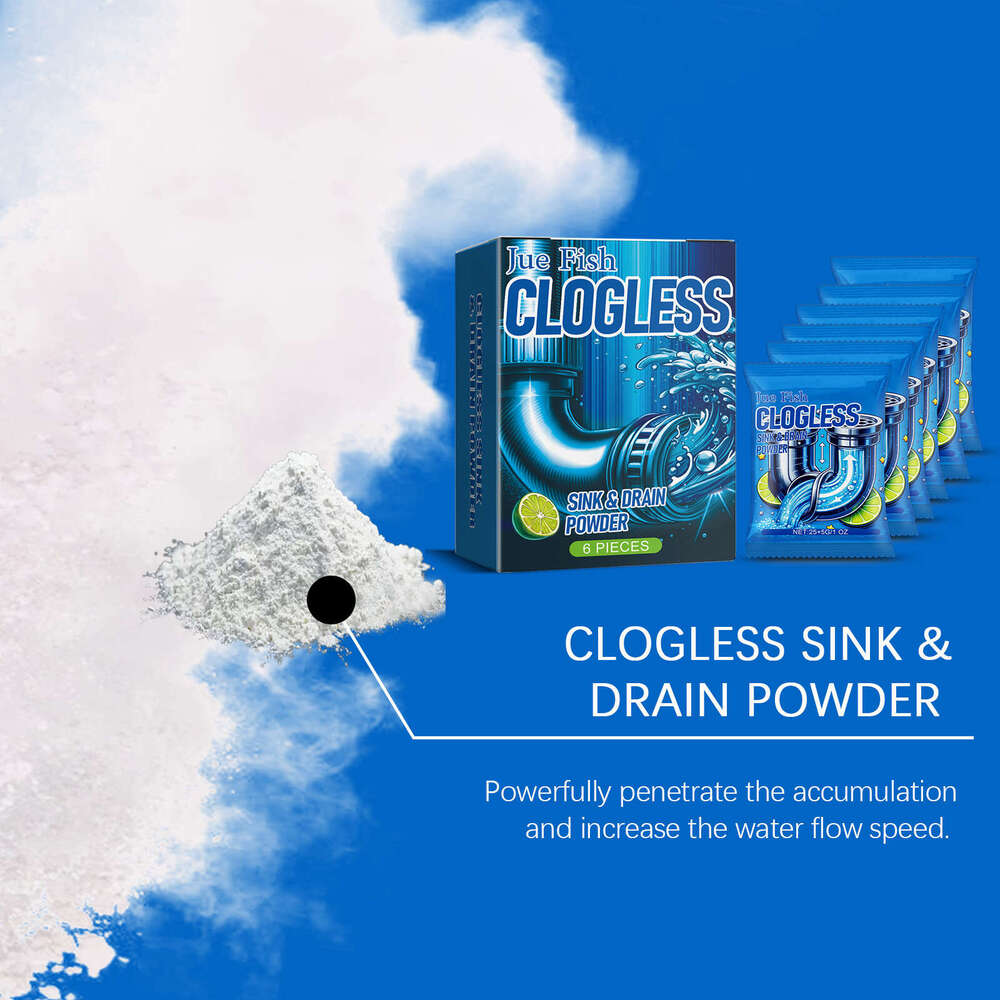 JUE FISH Bathroom Pipe Cleaning Dissolving Drain Cleaner Anti-Clogging Powder S260130