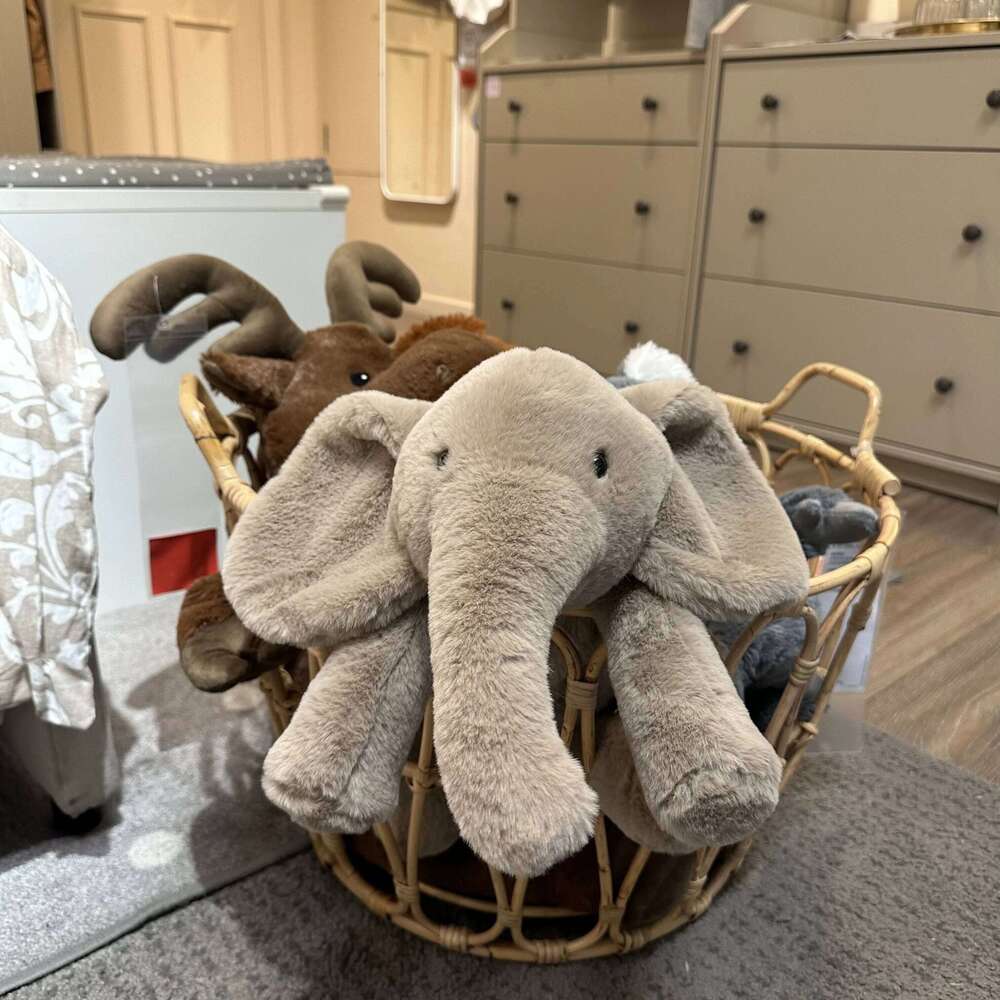 Super Soft Grey Toys Cute Stuffed Flappy Ears Long Plush Elephant Animals Plushy Hugging Pillow Kids Xmas Gift Y260128