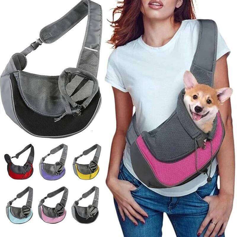 Pet Dog Portable Carrier Breathable Mesh Travel Safe Puppy Shoulder Bag with Adjustable Non-Slip Strap for Small Dogs Cats 26H0130