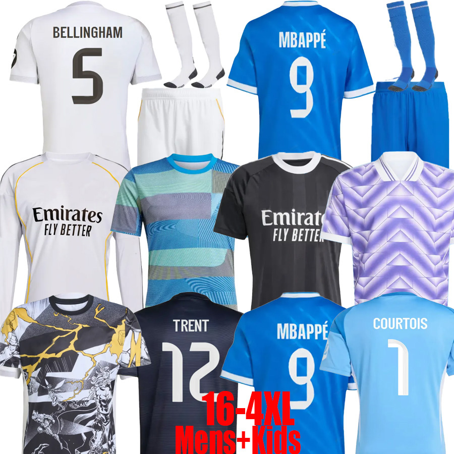 Reals Madrid Soccer jerseys 2026 2027 MBAPPE BELLINGHAM TRENT VINI JR football shirt Valverde Endrick RODRYGO Arda Guler Courtois Trent reals kids kits 25 26 27