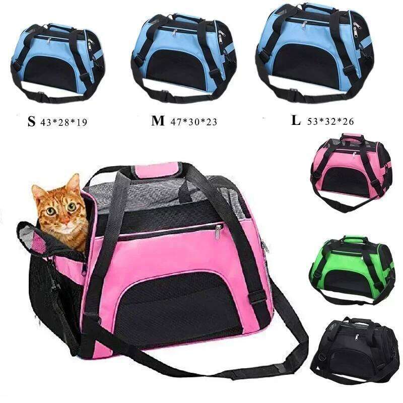 Cat Portable Dog Mesh Breathable Carrier Bags for Small Dogs Foldable Cats Handbag Travel Pet Transport Bag 26H0130