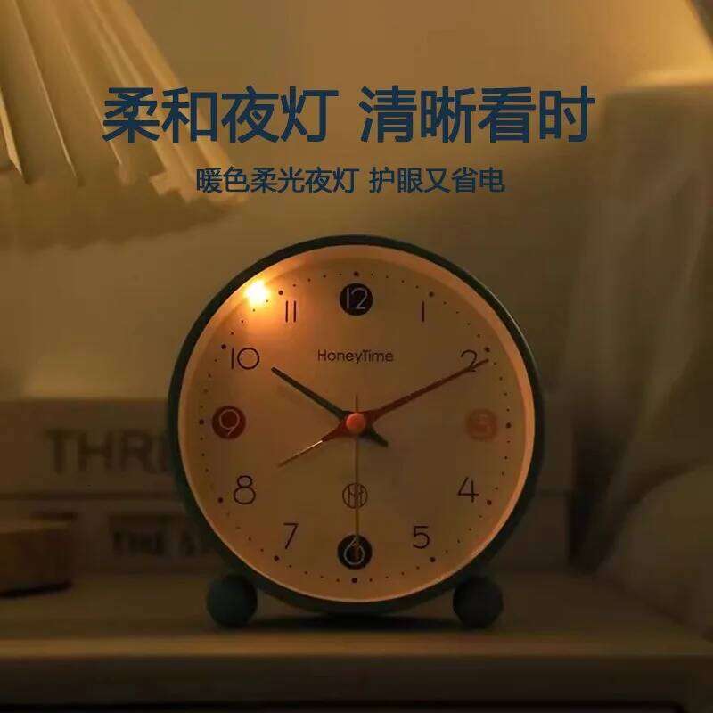 Creative Morandi Colorful Desktop Alarm Students Wake Up Bedroom Clock Quartz Silent Watch Decorative Ornaments W260130