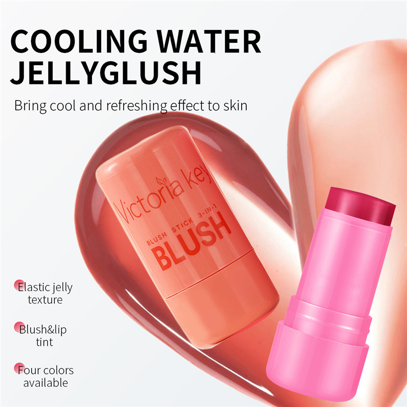Long Lasting Jelly Blush Stick 4 Colors Multi Function Matte Lip Balm Brighten Eyeshadow 3 in 1 Lip Gloss Makeup 251111