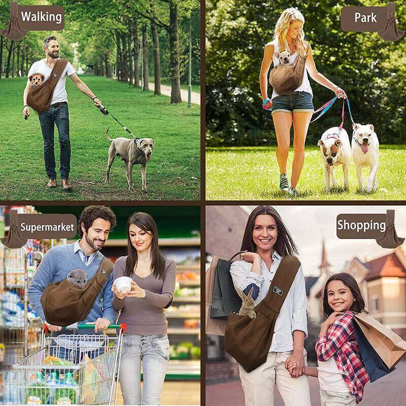 Benepaw Fashion Sling For Small Dogs Comfortable Wide Shoulder Strap Secure Hook Pet Carrier Durable Puppy Carrying Bag Travel 26H0130
