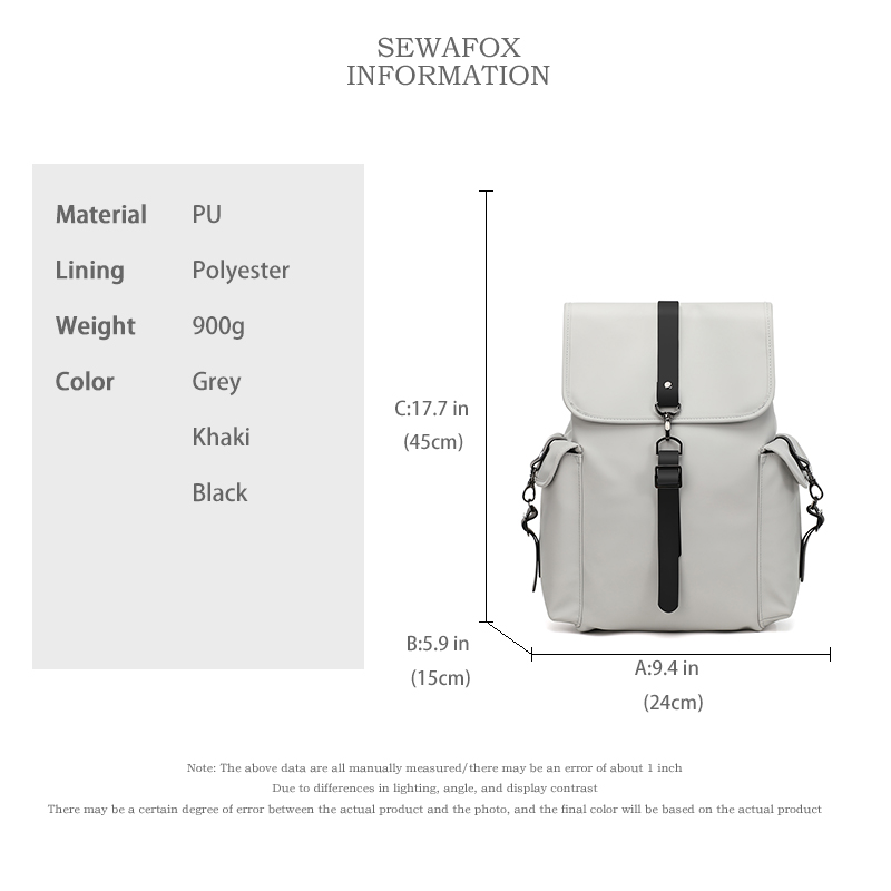 Sewafox Unisex Travel Backpack Casual Commuter Laptop Bag Waterproof Schoolbag for College Students