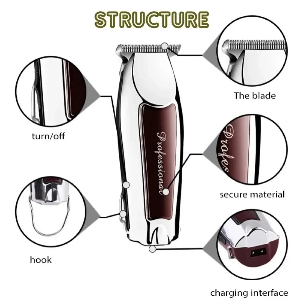 Hair Clipper Hair Trimmer Hair Clipper Professional Barber Trimmer Electric Shaver Hair Cutting Machine Rechargeable Trimmer Men 260129